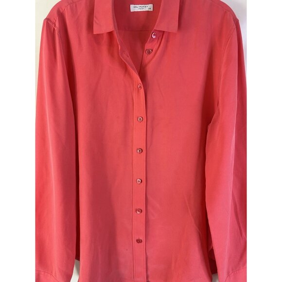 Equipment Silk Flowy Gauzy Button Front Shirt Pink - Picture 4 of 8